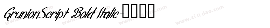 GrunionScript Bold Italic字体转换